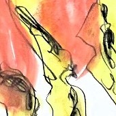 ohne titel, 2022, mischtechnik auf papier, 42x59,7 cm, copyright vg bildkunst + axel hptner
